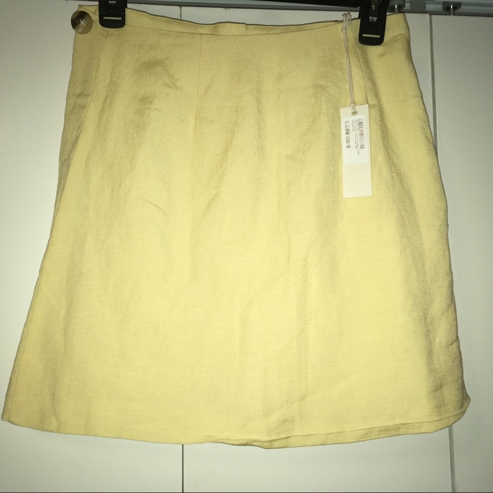 Capulet Avery Mini Skirt Petite Small Lemon Linen - Picture 3 of 5
